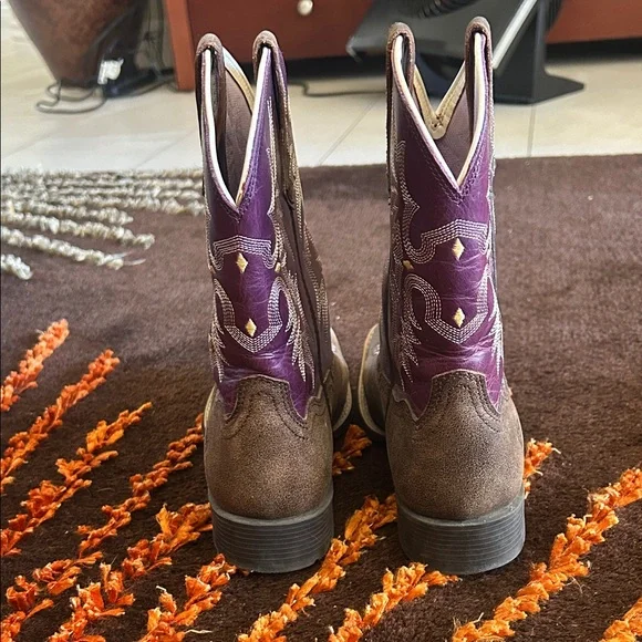 Ariat Women's Brown and Purple Western Boots - Picture 3 of 5